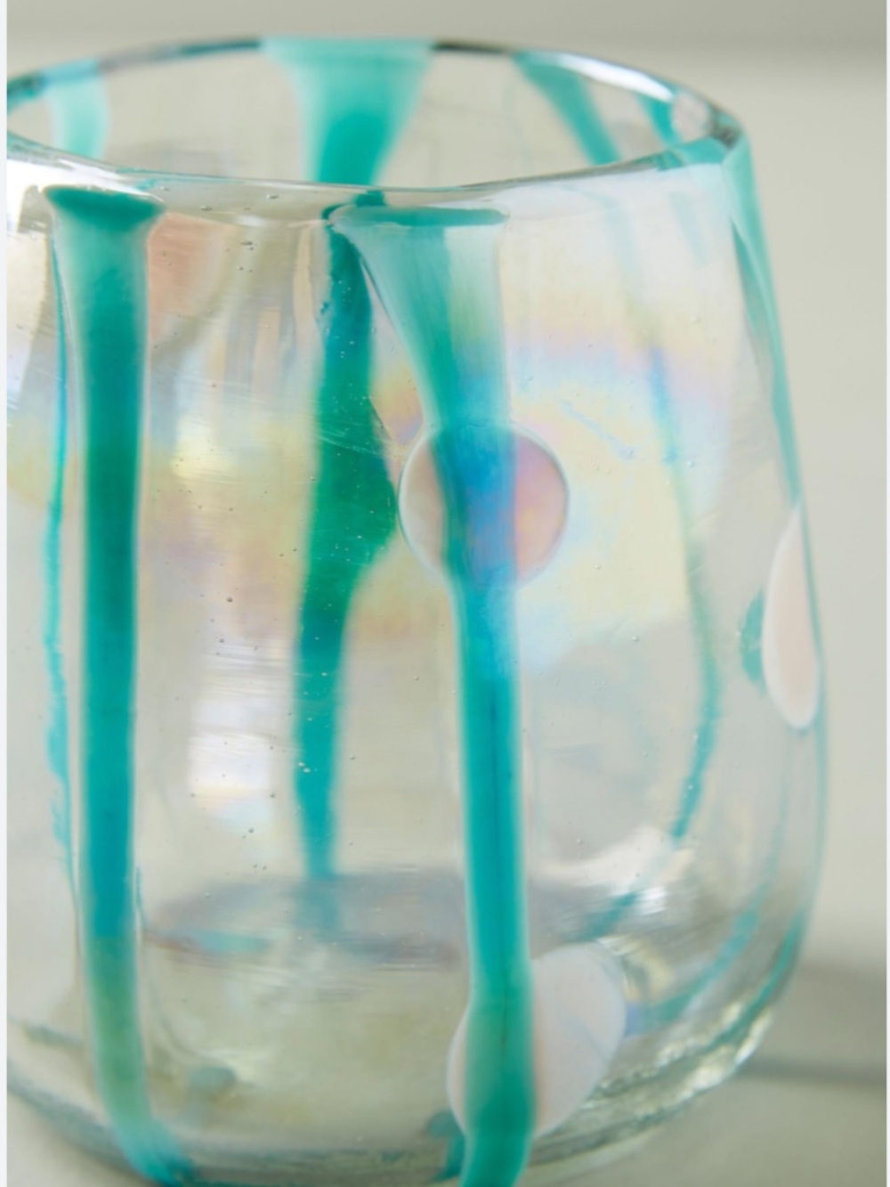 Anthropologie Isadora Luster Stemless wine‎ glasses (handblown glass)